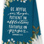 Toalla de té decorativa con versículo bíblico alentador Be Joyful, azul floral, 100% algodón