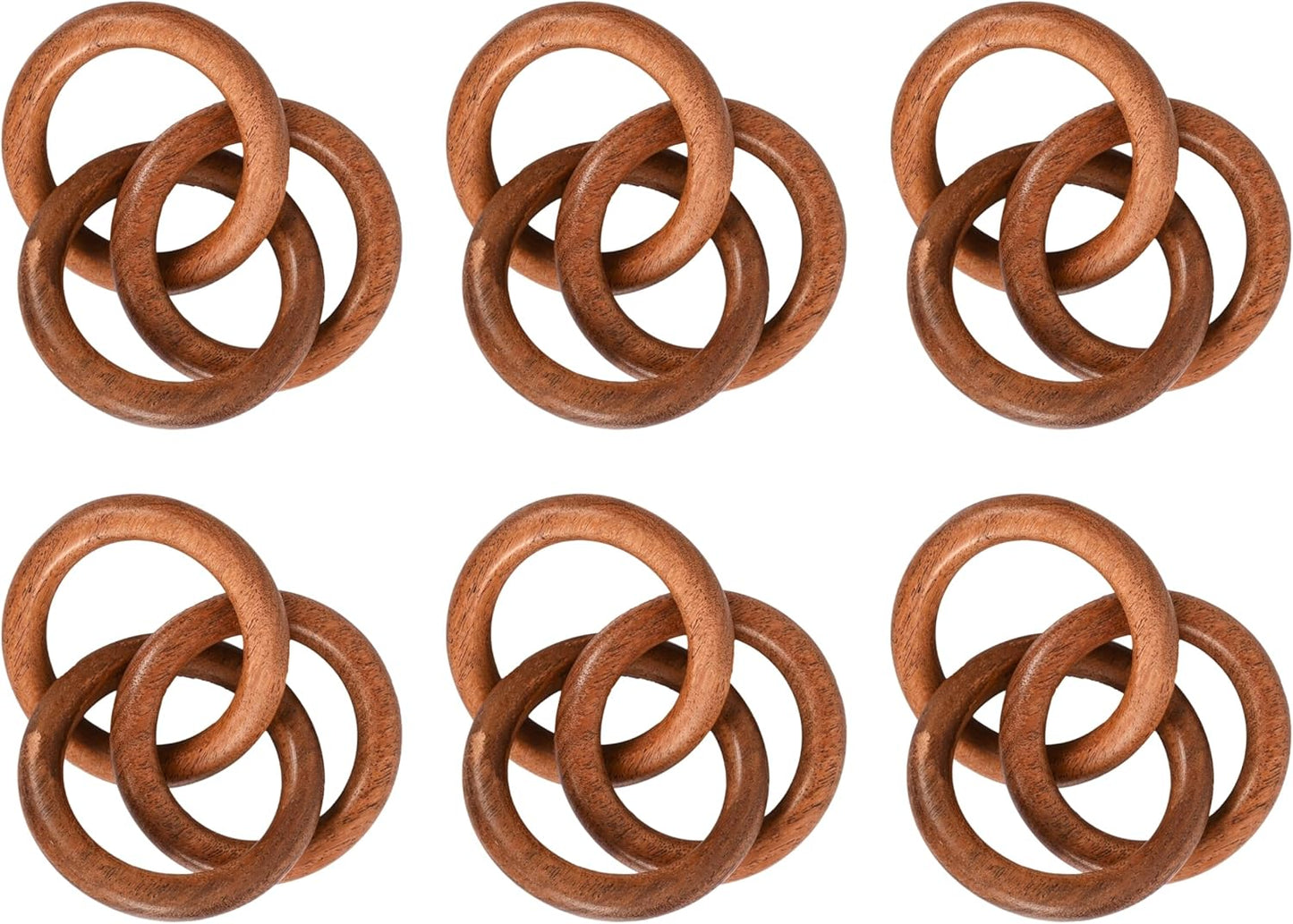 Juego de 6 servilleteros de madera hechos a mano ALPHA Living HOME
