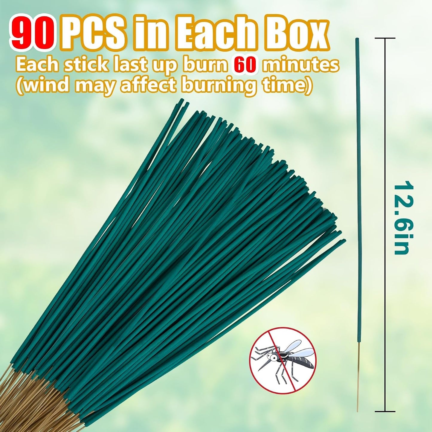 90 Pzas Repelente Mosquitos Natural Citronela para Patio Camping