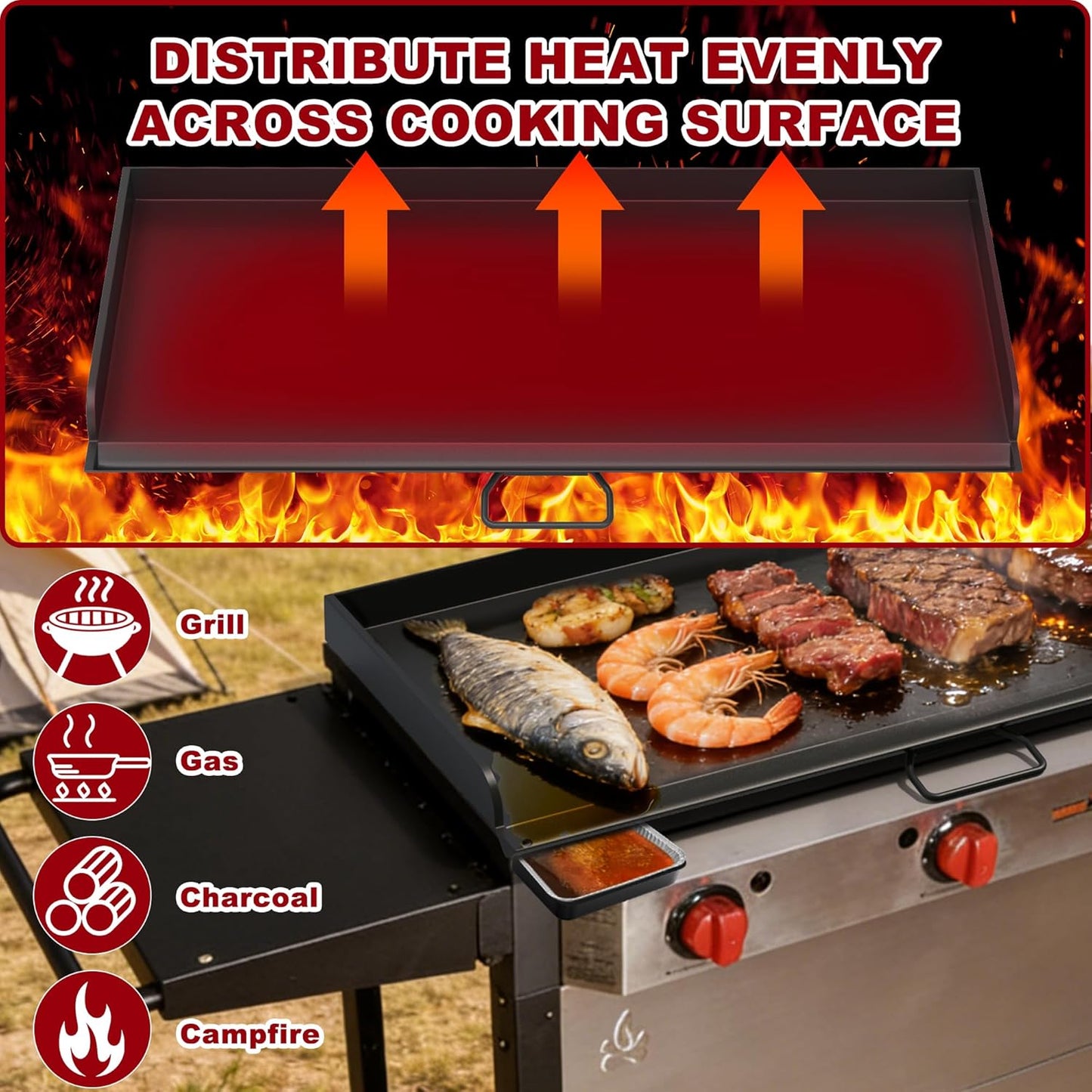 Plancha plana parrilla Camp Chef 37x16pulg repuesto Tundra