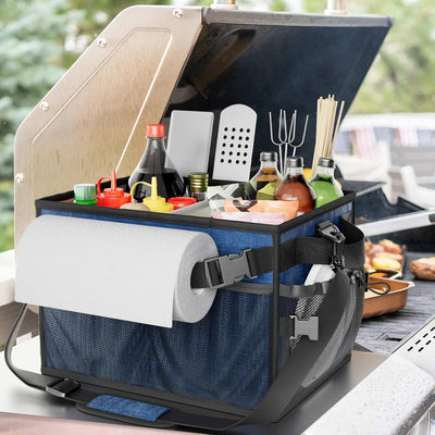 Organizador parrilla picnic soporte toallas plato