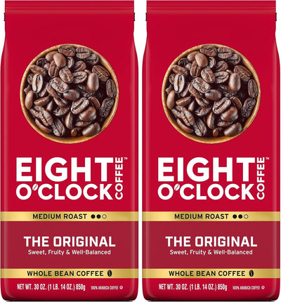 Café de grano entero Eight O'Clock medio tostado paquete de 2