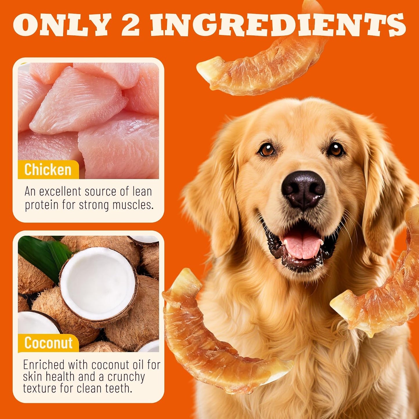 Galletas para perros con pollo y coco 3.53oz