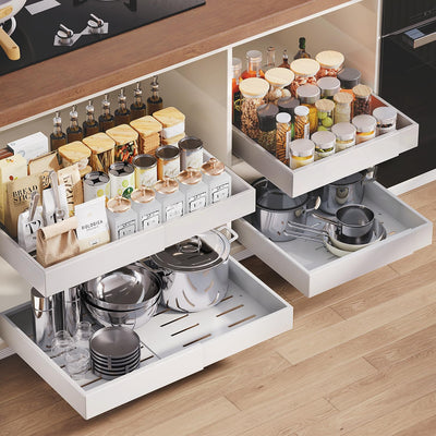 Paq 4 organizadores gabinete extensibles blancos 21x12-20pulg