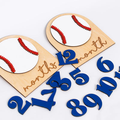 Disco béisbol mensual para bebé y fotos de meses