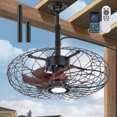 Ventilador techo 20pulg con luz LED 3 colores control remoto