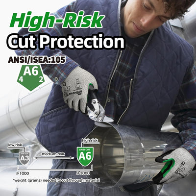 Guantes tactiles resistentes cortes ANSI A6 CR3028