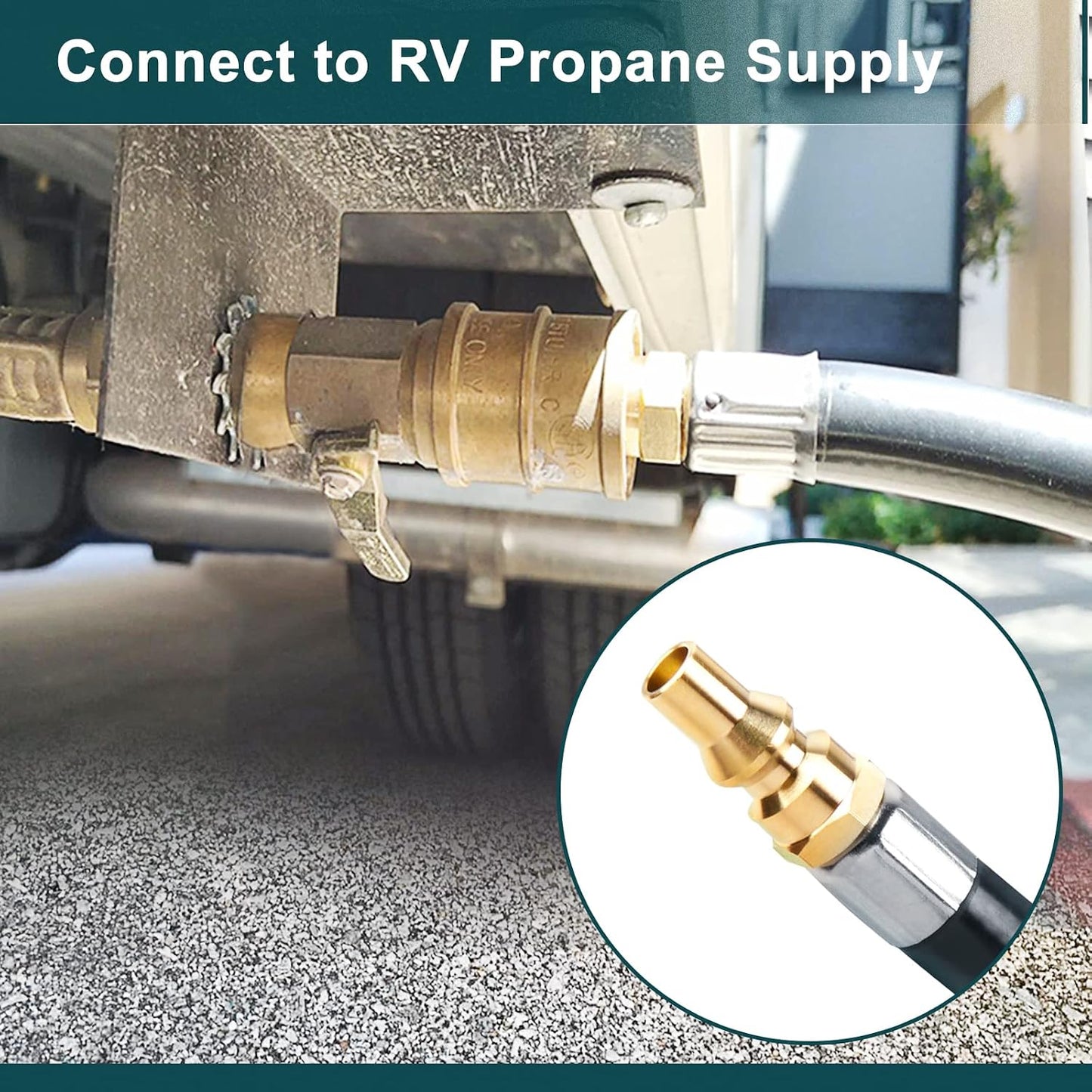 Manguera propano RV 12ft con accesorios 1/4pulg para parrillas