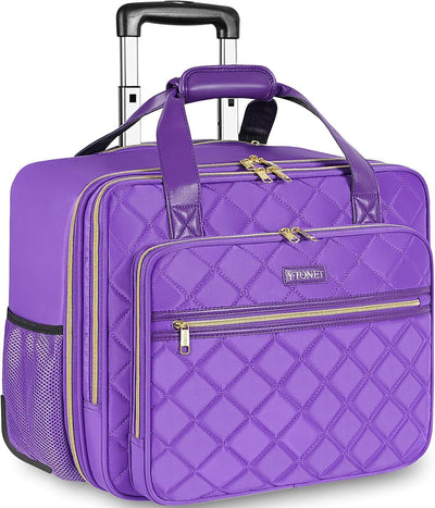 Bolsa con ruedas para laptop color púrpura