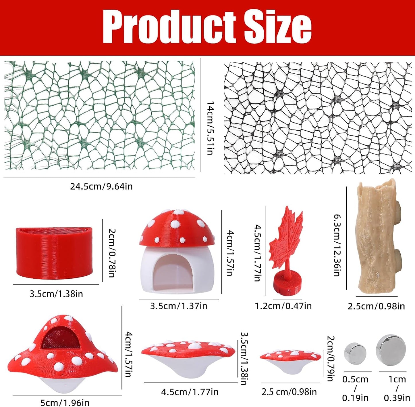 Juego 9 accesorios araña magnéticas rojas para mascotas