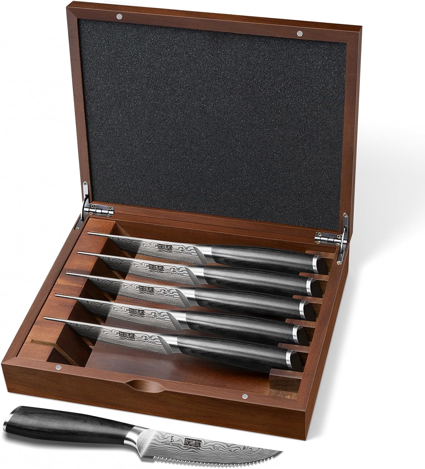 Set 7 Cuchillos Carne Acero Alto Carbono Bloque Mango Pakka