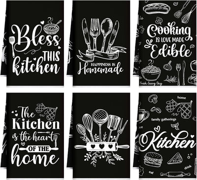 Juego de 6 toallas de cocina decorativas vintage para colgar