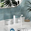 Grifo baño cromado 3 agujeros 8pulg drenaje metal