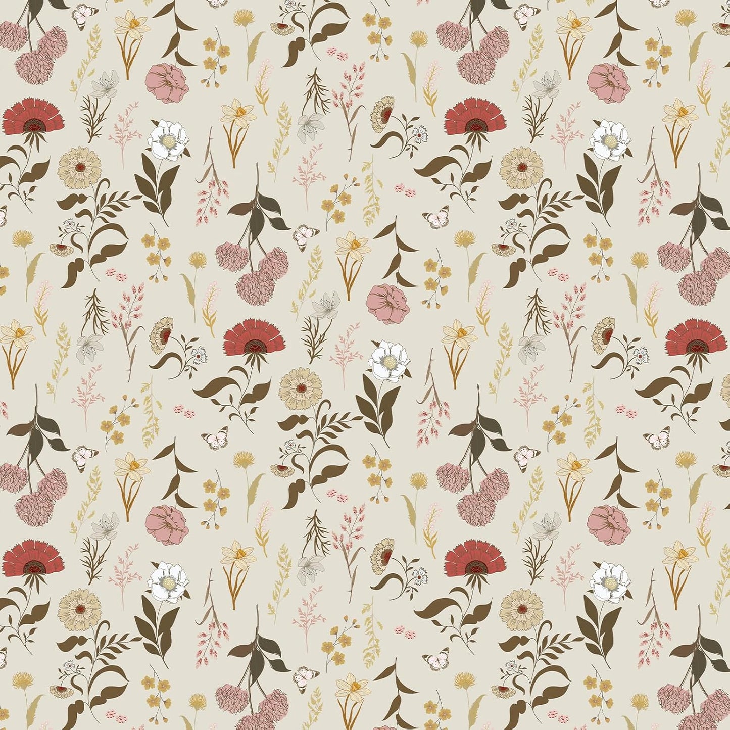 Papel tapiz autoadhesivo vintage mariposa beige