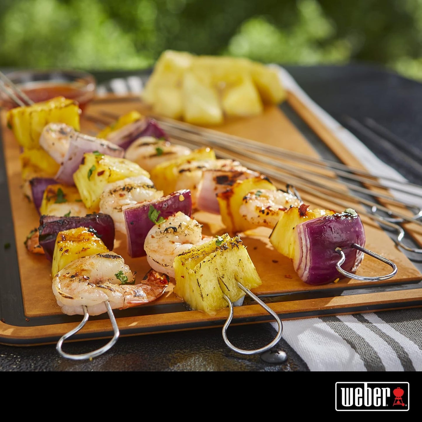 Juego 8 Pzas Brochetas Acero Inox Doble Punta
