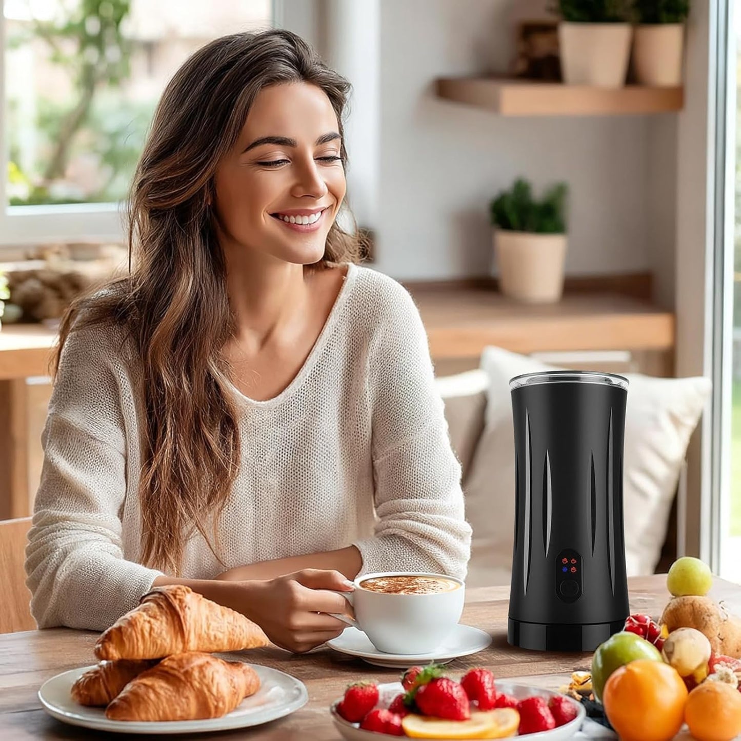 Espumador de leche Liksiy 4 en 1 con vaporizador y función automática