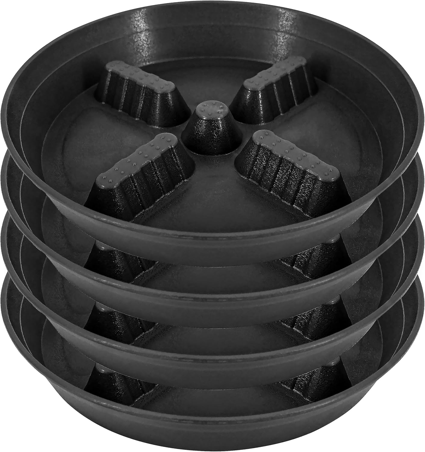 4 Platillos Plástico para Plantas 8-17pulg Interior Exterior