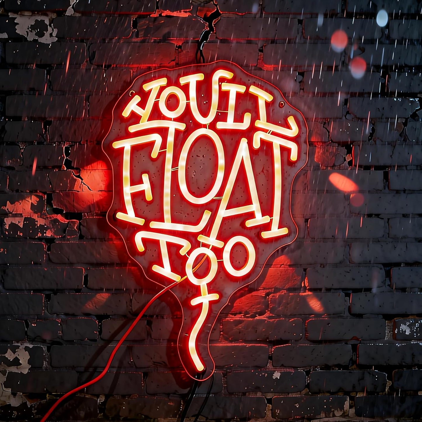 Letrero neón LED You Float Too para habitación gótica