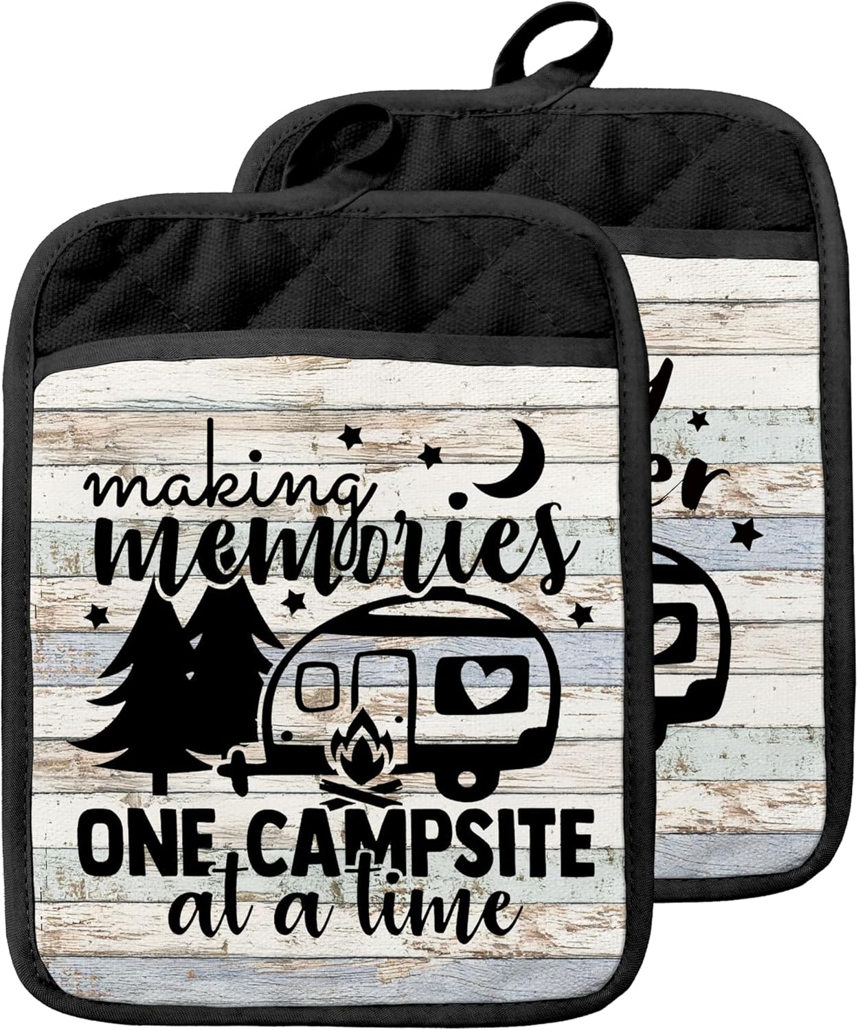Soportes para ollas de camping rústicos con bolsillos