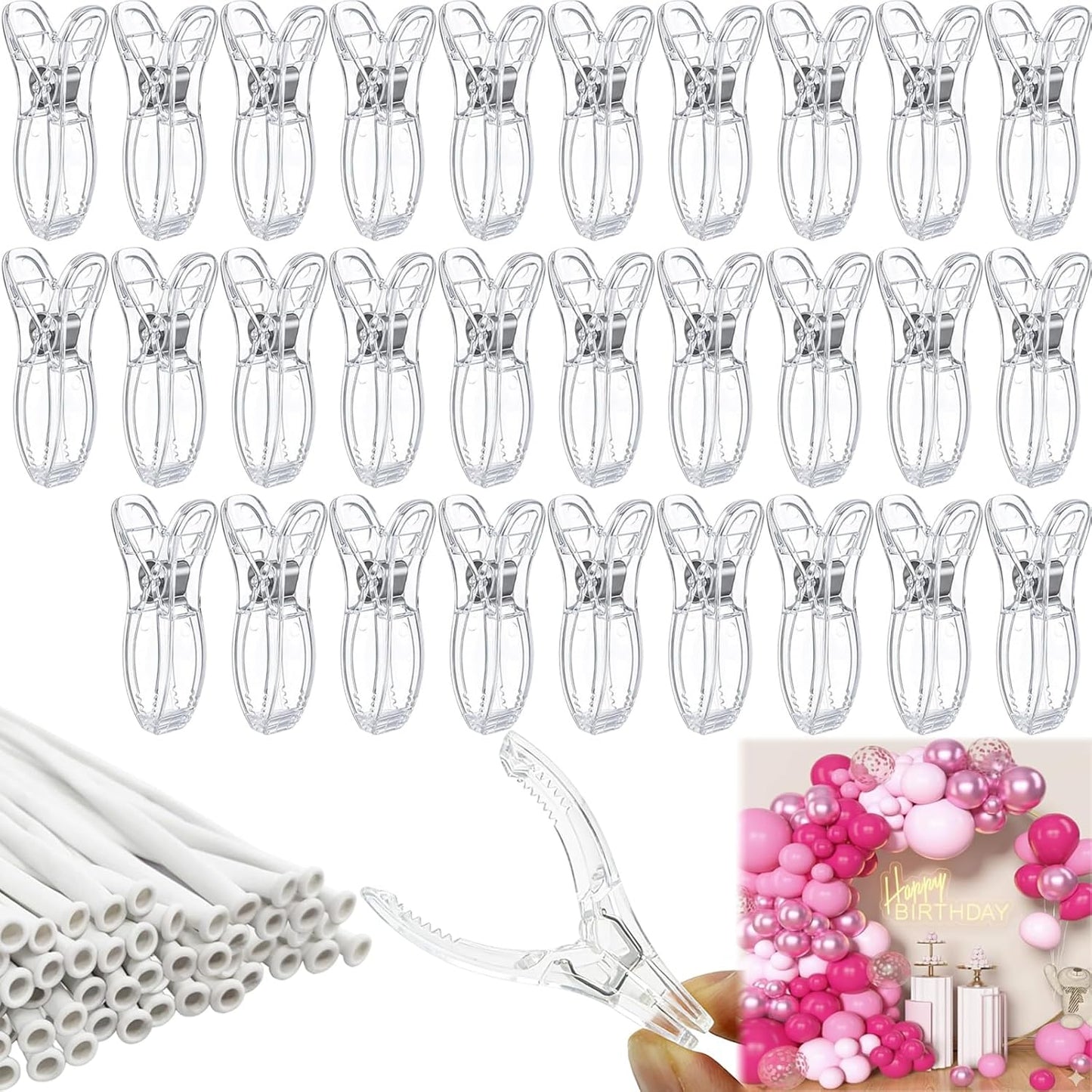 Kit arco globos 260cm con 30 clips y 100 globos