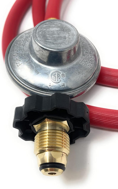 Kit regulador gas y manguera goma roja 6ft para parrilla LP/LPG
