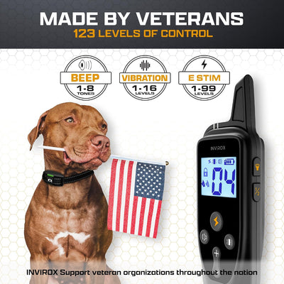 Collar entrenamiento perros 123 niveles 1100yd sistema recargable