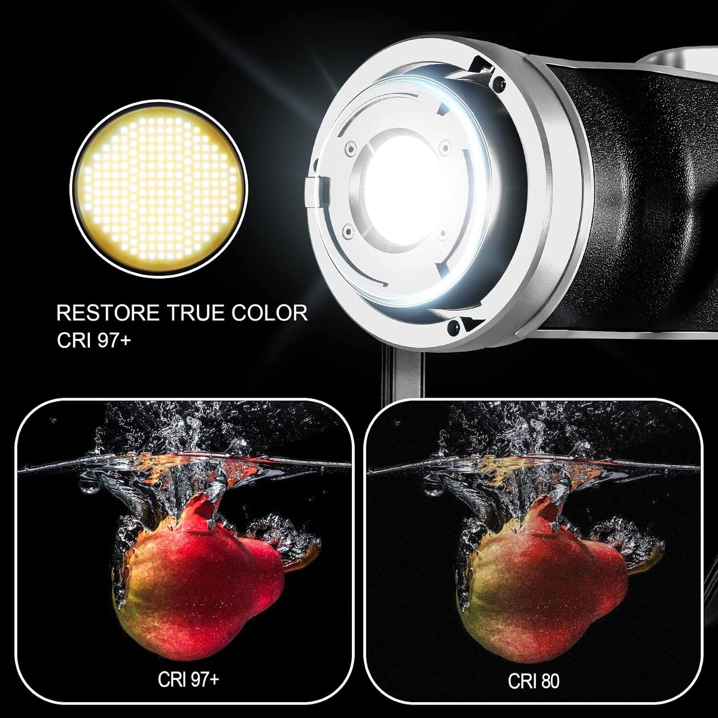 Kit luz RGB LED bicolor 26pulg soporte Bowen 2700K-7500K