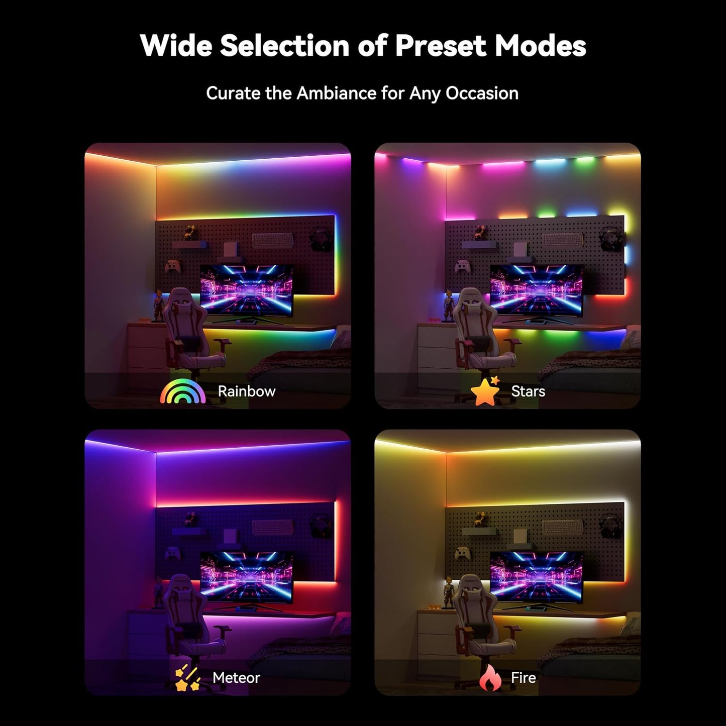 Tira LED RGB COB flexible sinc. música