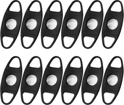 Cortador puros doble hoja acero inox 12 pzas negro