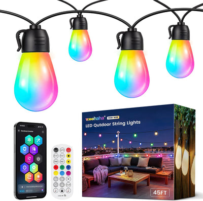 Tira luces exterior RGB 45pulg IP65 19 LED regulables