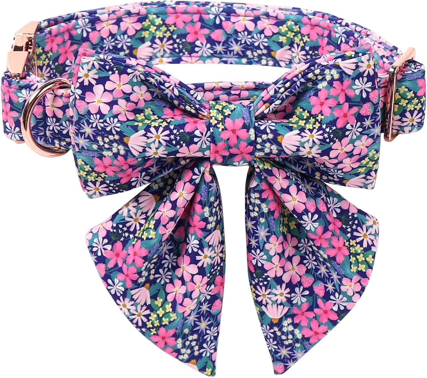 Collar floral perro lazo marinero talla S 10-16pulg