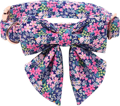 Collar floral perro lazo marinero talla S 10-16pulg
