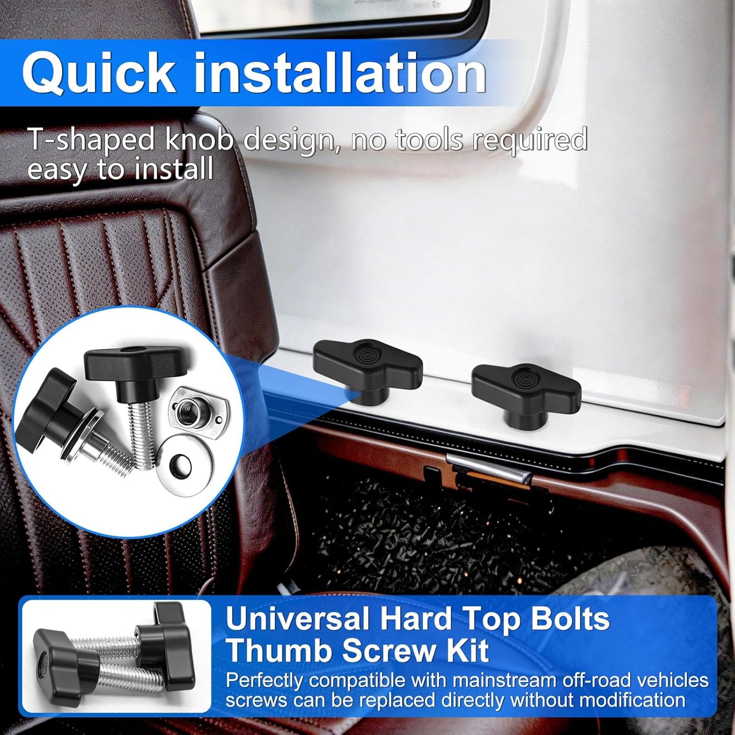 Tornillos de dedo para techo duro SUV off-road 95-18