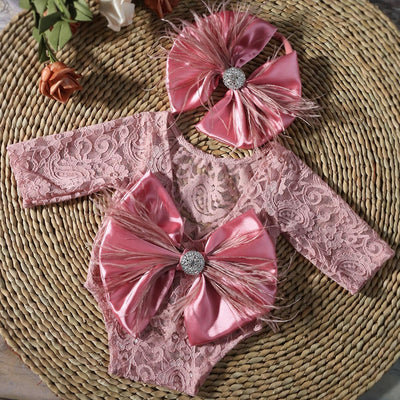 Accesorios foto recién nacidos diadema flores mameluco niña