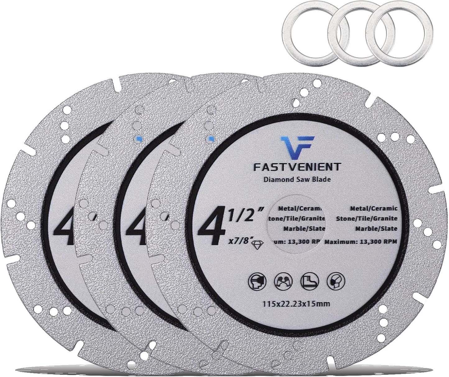 3 Pzas Discos Diamante 4.5pulg para Amoladora Angular