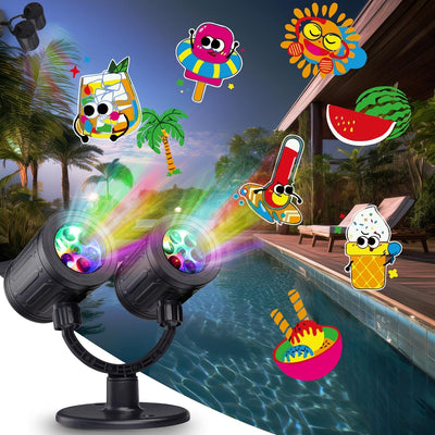 Proyector LED doble cabezal para piscina y exterior