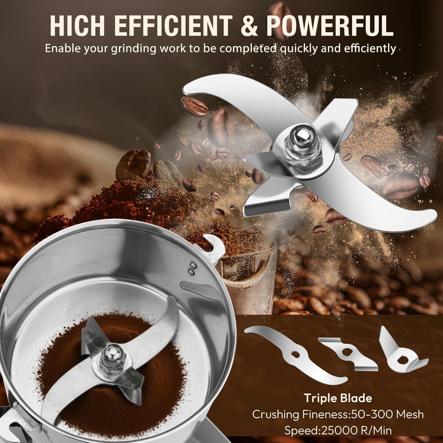 Molinillo eléctrico de granos 3500 W para cocina y uso comercial