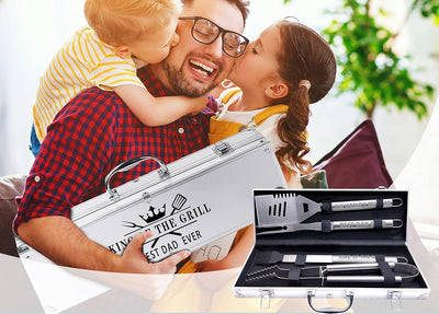 Juego 4 pzas herramienta acero inox para papá