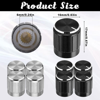 8 Pomos Lámpara Pie Atenuador Giratorio Negro Plateado