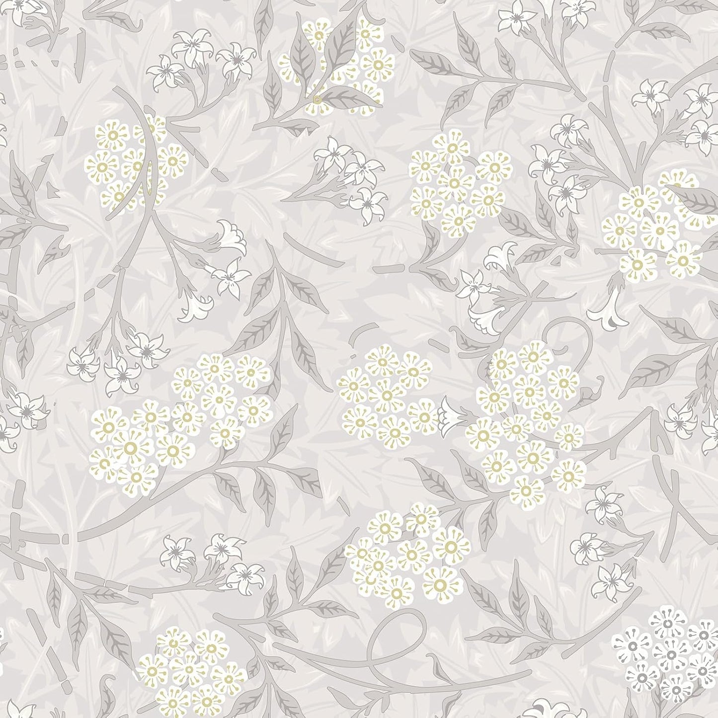 Papel tapiz floral gris William Morris despegable 17x118pulg