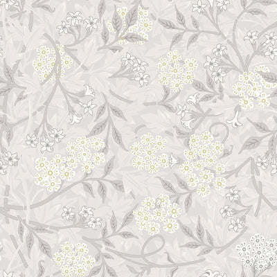 Papel tapiz floral gris William Morris despegable 17x118pulg