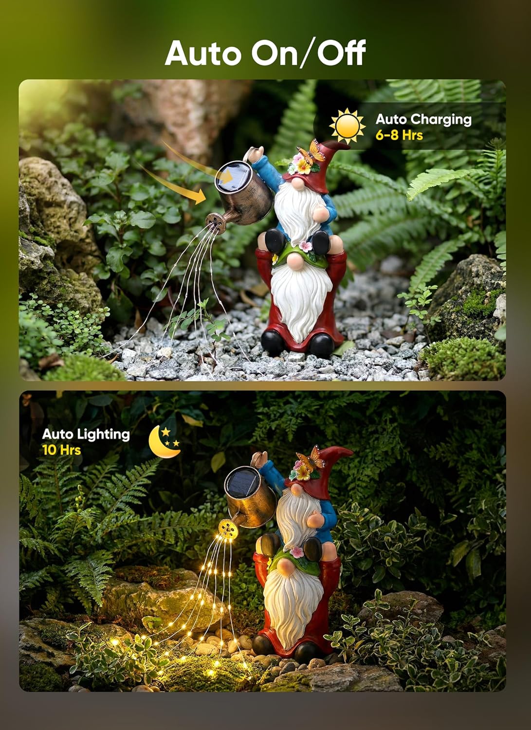 Estatua jardín con 36 luces LED resina IP65 decoración patio