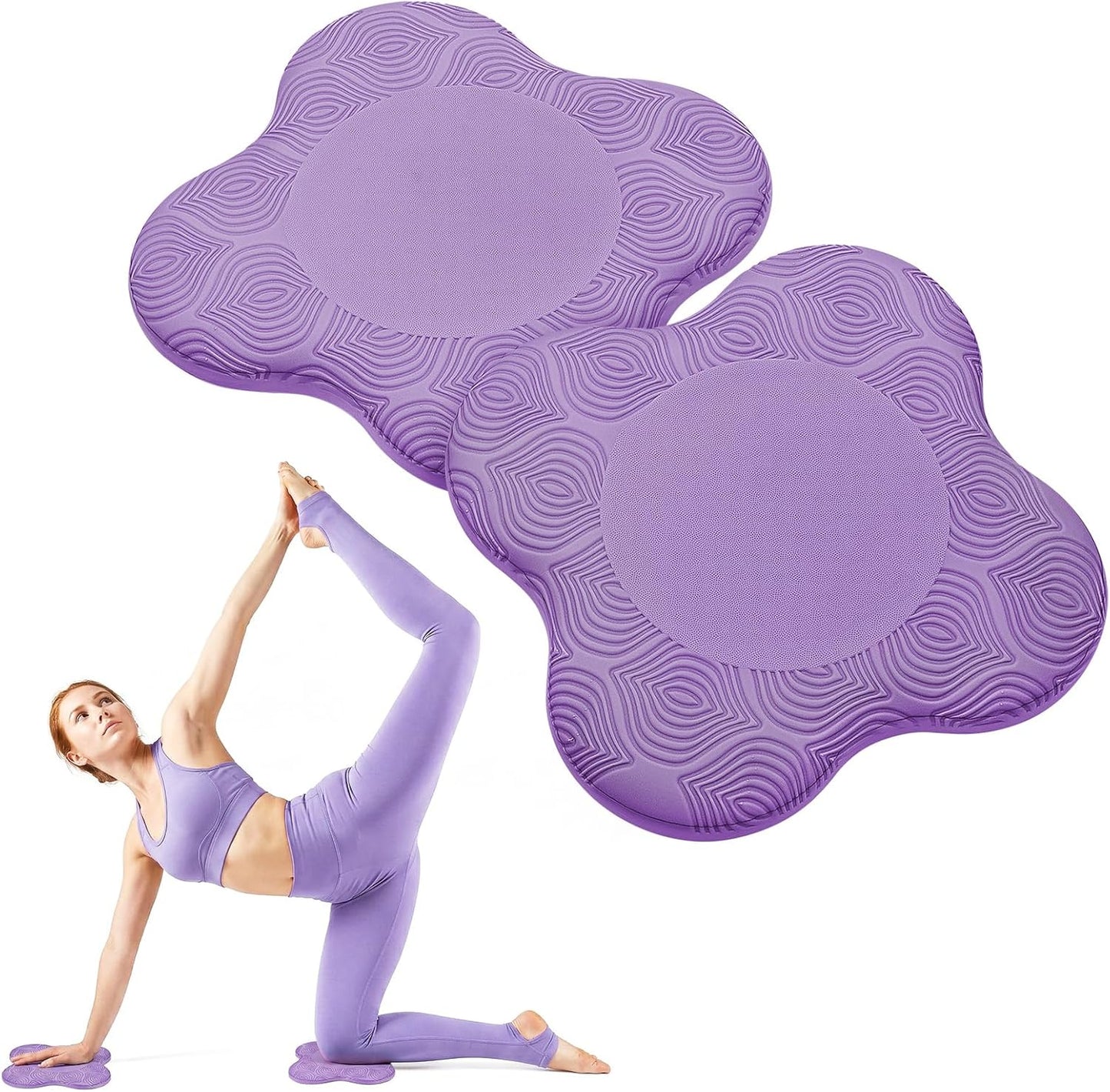 Juego 2 Rodilleras Yoga Antideslizantes Morado