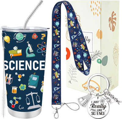 Juego de regalos para maestros de ciencias Keluna 20 oz con tumbler, llaveros y lanyards