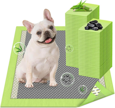 Almohadillas orinar perro 22x22pulg 100uds con carbón y bambú