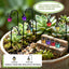 7 Estacas Jardín Mini Faroles Resina Maceta con Ganchos Terrario