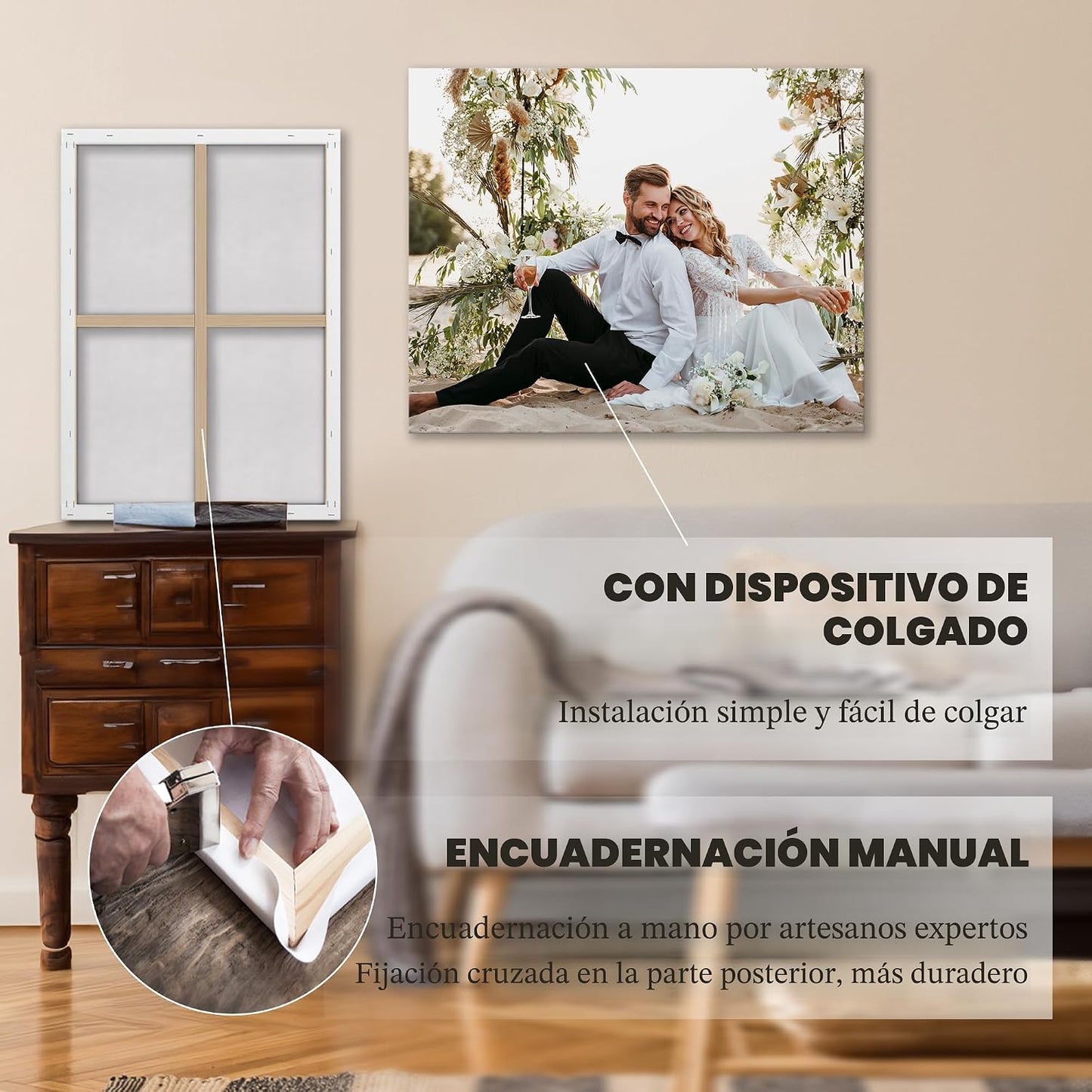 Impresión lienzo personalizado 11x14 enmarcada decoración hogar