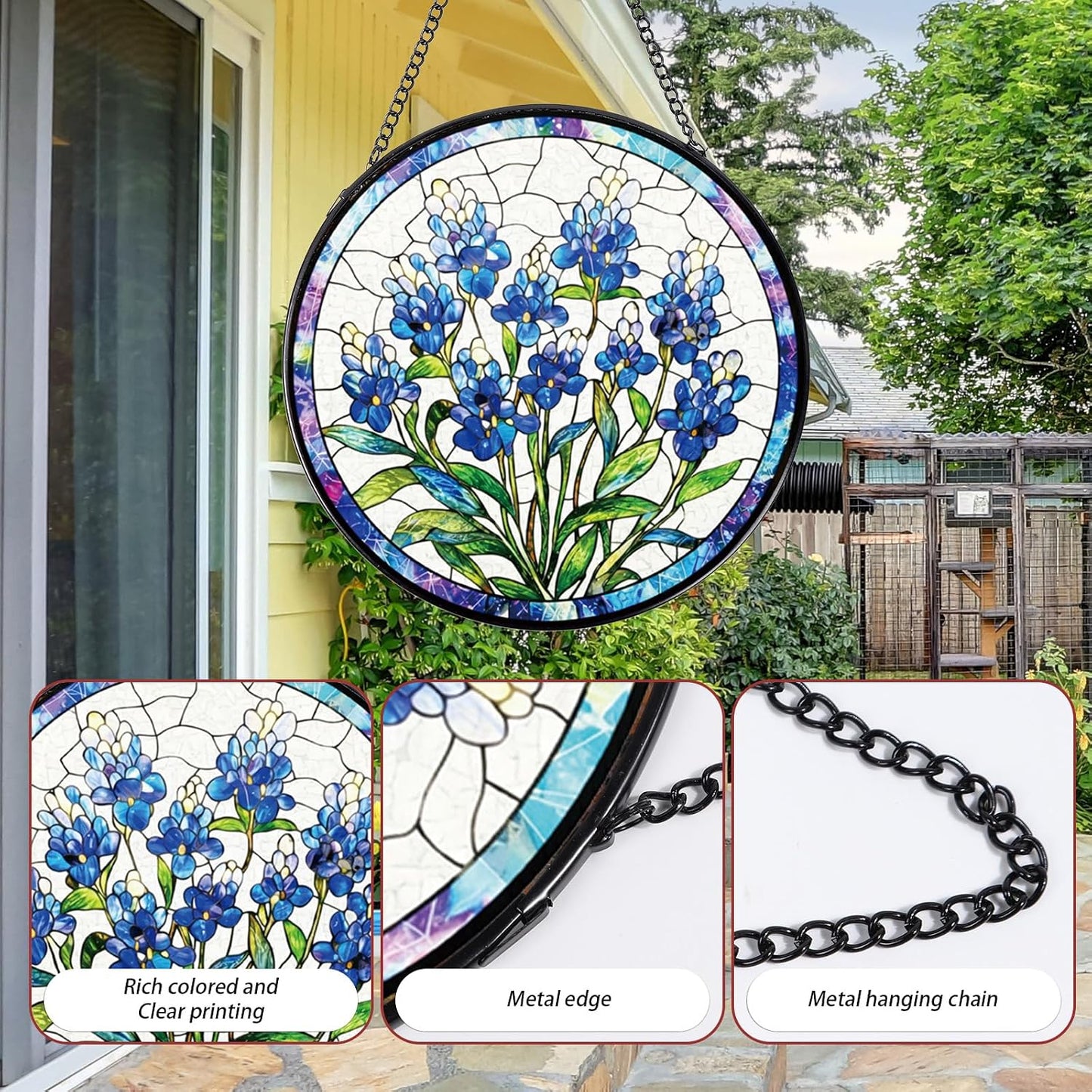 Colgante vitrales decoración hogar 8pulg