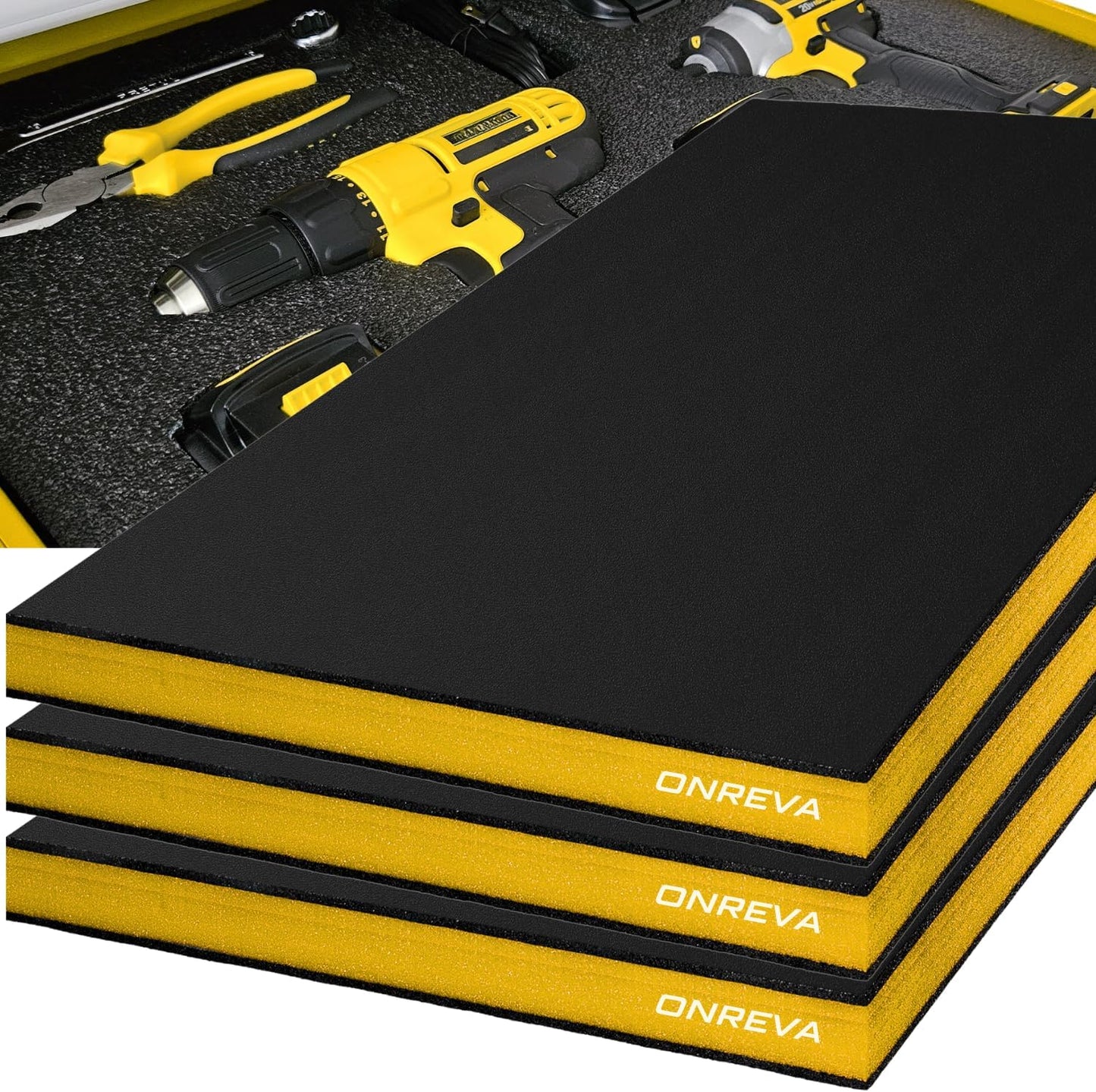 Caja herramientas espuma 22x18x2pulg con insertos 3