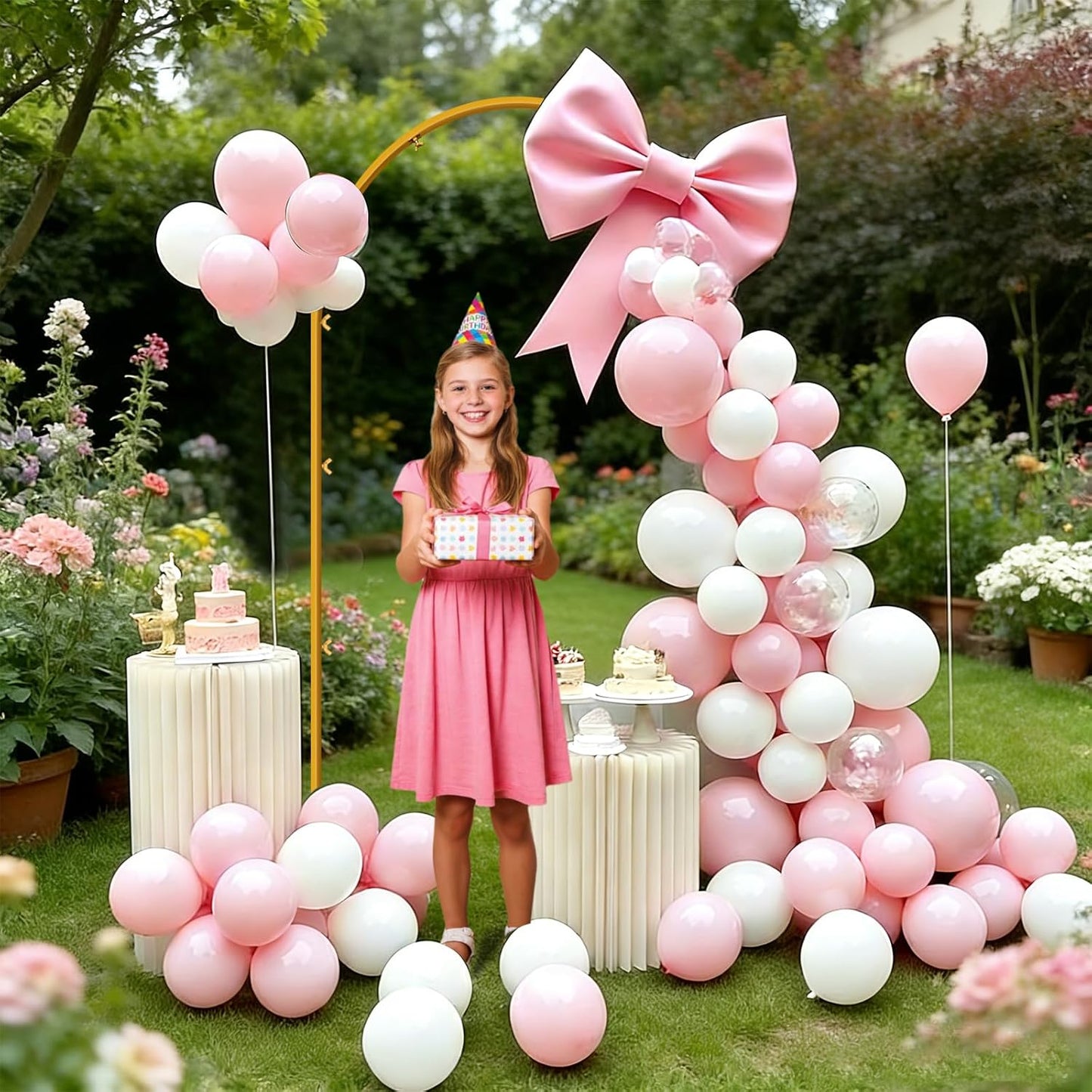 Arco metálico dorado para eventos 6ft decoración